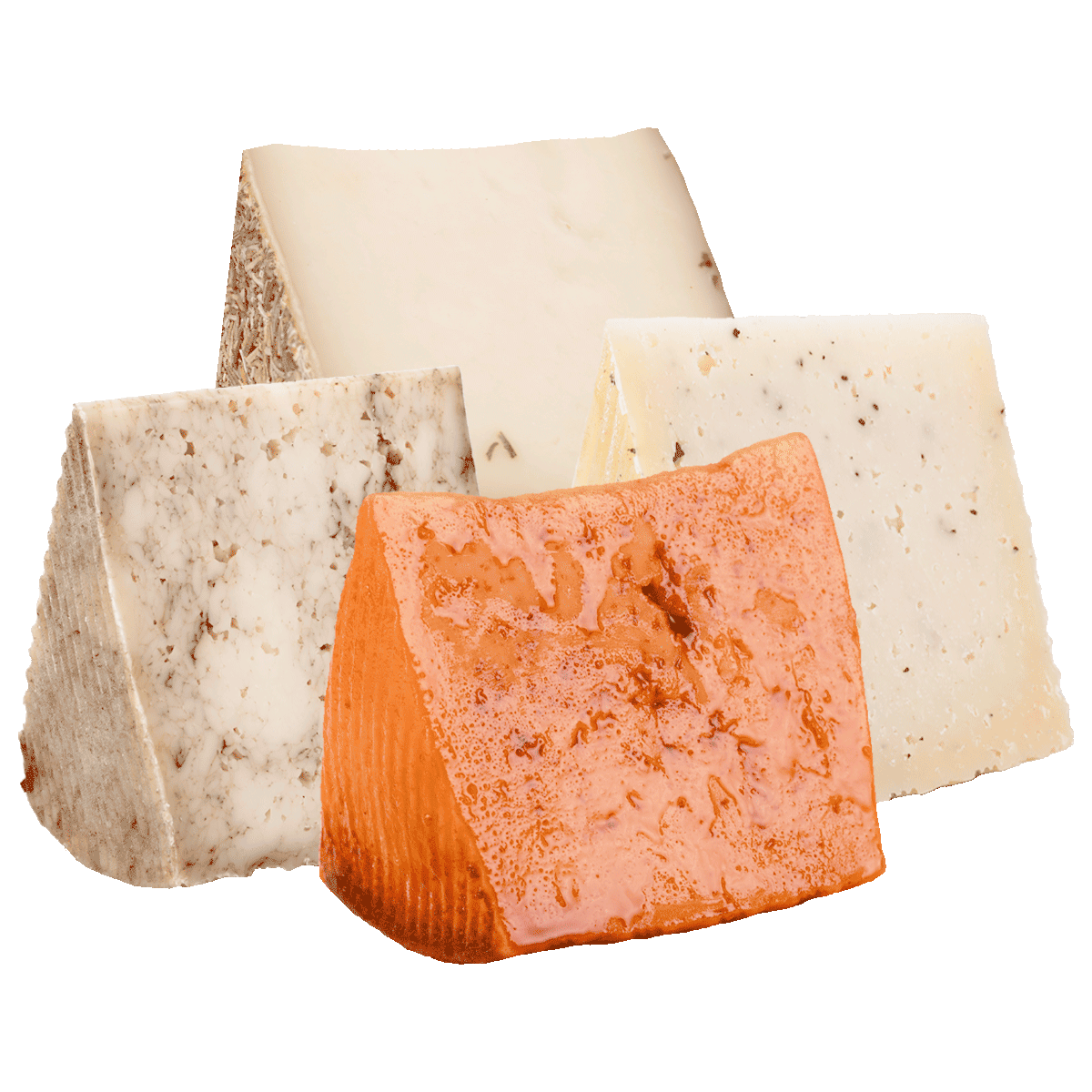 Sheep cheese wedges flavors pack (4x200gr) unit.